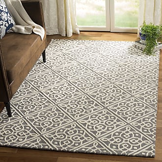 Safavieh Cambridge Collection 6 x 6 Square Dark Grey/Ivory CAM731D Handmade Trellis Premium Wool Area Rug