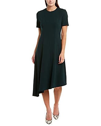 Donna Morgan Womens Stretch Crepe Asymmetric Hem Fit and Flare Dress, Viridian Green, 6