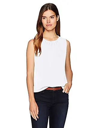 Calvin Klein Plus Size Matte Jersey V-Neck Shoulder Pleat Sleeveless Top