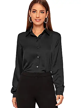 Shirts Women Solid Color Long Sleeve Blouse Office Lady Satin Silk Blouses  Tops Plus Size Clothing Shirts