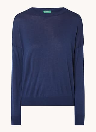 Mode Sweaters Lange jumpers Stile Benetton Lange jumper lichtgrijs casual uitstraling 