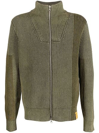 Lens-detail wool-blend zipper Farfetch Men Clothing Sweaters Cardigans Green 