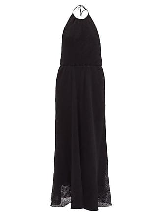 Raey Halterneck Open-weave Cotton Dress - Womens - Black