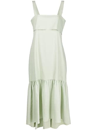 Theory tie-back midi dress - women - Viscose/Linen/Flax/Spandex/Elastane/Nylon/Spandex/Elastane/Cotton - L - Green