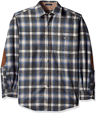 Pendleton Men/'s Umatilla Wool Trail Plaid Shirt Elbow Patch Blue /& Gray Ombre