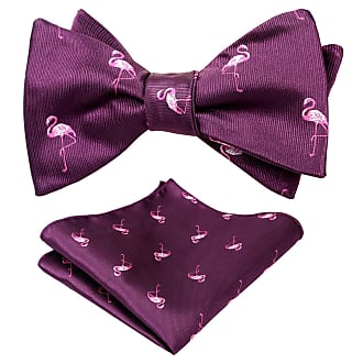 Alizeal Mens Solid Color Poliestere Pre Tied Bow Ties 
