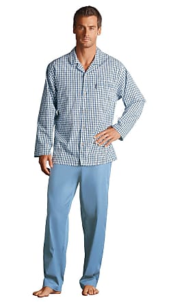 Mens JOCKEY 100% Cotton Poplin Check Pyjama 52316-Navy Blue-2XL-Large 50-52 