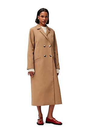 Vintage Jones New York Sz Medium Full Length Khaki Wool Trench Coat Extra Lining