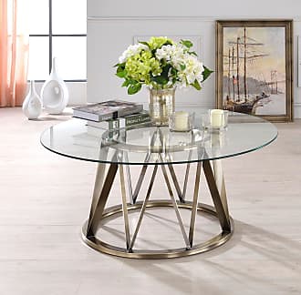 profurni Coffee Table Simple Modern Transparent 8 mm Tempered Glass Living Room Fashion Side Table End Table Size 100 55 43cm
