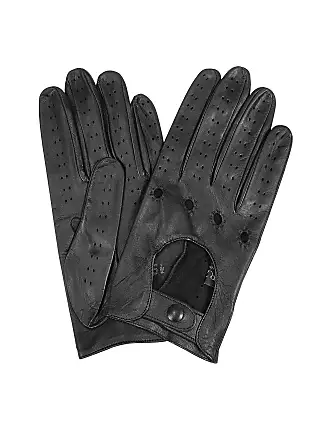 Womens Gloves Women Lace Genuine Leather Gloves Unlined Nappa Lambskin  Wrist Sunscreen Glove Black S at  Women's Clothing store