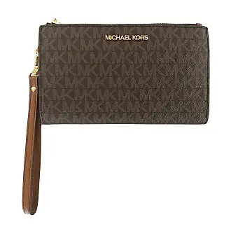 Michael Kors Brown/White Signature Coated Canvas and Leather Jet