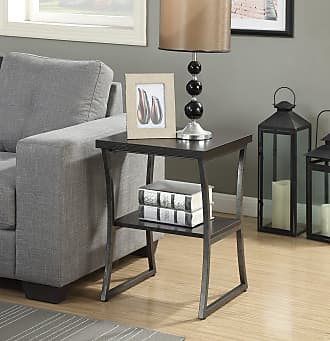 Convenience Concepts X-Calibur End Table, Espresso / Slate Gray Frame