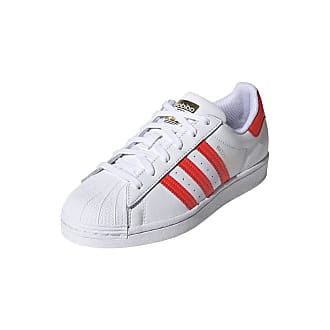 adidas superstar womens red stripe