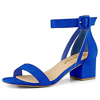Damen Schuhe Absätze Schuhe mit flachen und mittelhohen Absätzen STAUD Leder Sandalen mit Riemchen in Blau 