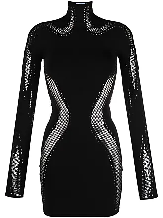 Black semi-sheer mesh maxi dress - women - MUGLER 