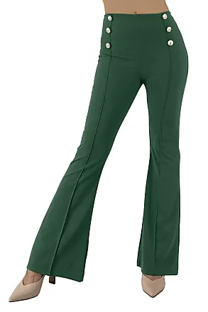 Pantalone zampa d' elefante nero elasticizzato donna elegante italy 100%  cotone