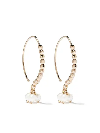 Mizuki 14kt yellow gold Sea of Beauty diamond hoop earrings