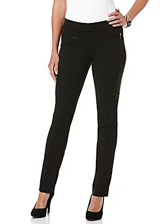Rafaella Women's Stretch Slim Ankle Pull-On Elastic Waist Dress Pants (Black,  8) 