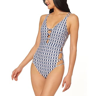Jessica Simpson Womens Side Lace One-Piece Swimsuit Bathingsuit 