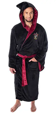 Red Triton belted striped cotton-blend velour robe