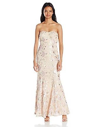 Speechless Womens Strapless Embroidere Mesh with Sequin Maxi 