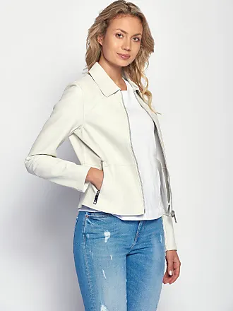 Lederjacken mit Einfarbig-Muster in Weiß: Shoppe bis zu −19% | Stylight