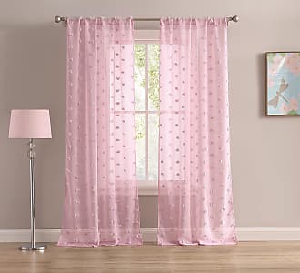 Laura Ashley Kids Ivory Cute Candy Pink Flamingo Blackout Lined Curtains 54"x54"