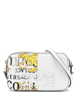  Versace Jeans Couture White Gold Baroque Printed Classic  Everyday Large Shopper Tote Bag for womens : Clothing, Shoes & Jewelry