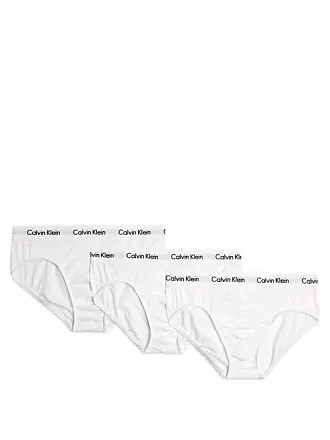 Calvin Klein Men's Cotton Classics Multipack Low Rise Hip Briefs, White (4  Pack), Large