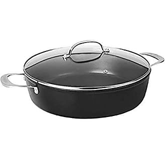 Aluminium IBILI I-Chef Deep Frying Pan with Handle Black/Silver 32 x 32 x 6 cm 