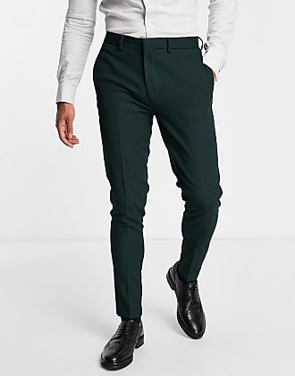 pantaloni da abito super skinny antracite a spina di pesceASOS in Materiale sintetico da Uomo colore Grigio eleganti e chino da Pantaloni eleganti Uomo Abbigliamento da Pantaloni casual Wedding 