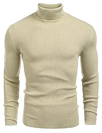 Sous Pull Homme Laine Col Roulé en Tricot Slim Fit Pullover Chaud