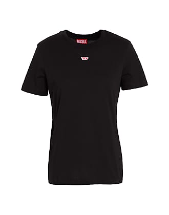 Diesel T-Diegos-N26 T-shirt met rond logo en print op de achterkant in zwart