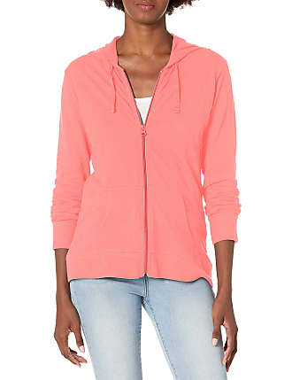 NWT Hanes Live Love Light Weight Cotton Slub Hooded Jacket XL Pink 
