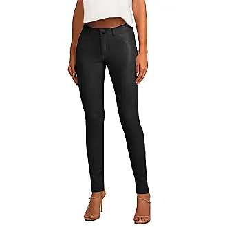 Hybrid & Company Womens Skinny Stretch Fashion Casual Faux Leather Pants  P44799SK Black 1 at  Women's Clothing store