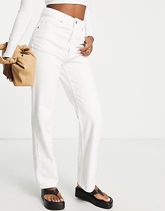 jean TOPSHOP en coloris Blanc Kort Femme Vêtements Jeans Jeans coupe droite 