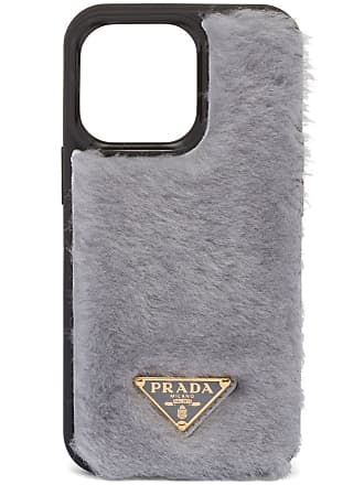 Shop PRADA 2023-24FW Unisex Plain Leather Logo Smart Phone Cases