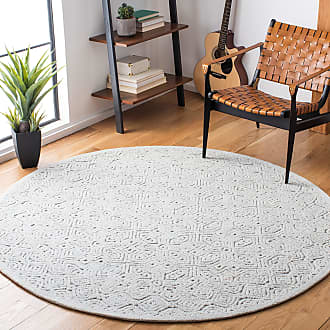 Ivory 9' x 12' Safavieh Glamour Collection GLM515A Handmade Premium Wool & Viscose Area Rug Silver