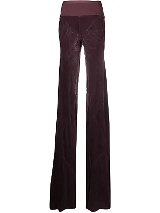 Wide-leg velvet trousers Purple