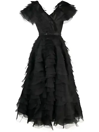 Ana Radu feather-trim velvet gown - Black