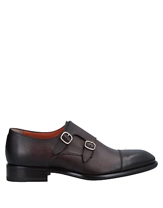 Shoe double buckle Cuir Santoni pour homme en coloris Marron Homme Chaussures Chaussures à enfiler Chaussures à boucles 