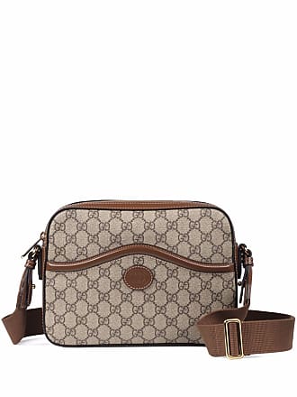 Gucci, GG Rétro Leather-Trimmed Coated-Canvas Messenger Bag, Men, Black