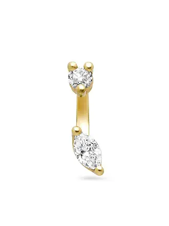 Delfina Delettrez 18kt white and yellow gold Two in One diamond earring - Yellow Gold/White Gold