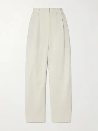 Beige Elasticated linen-blend gauze wide-leg trousers, Brunello Cucinelli