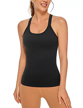 CRZ YOGA Butterluxe Womens V Neck Workout Tank Tops with Built in Bras -  Sleeveless Padded Racerback Yoga Athletic Camisole, Black, XX-Small :  : Clothing, Shoes & Accessories