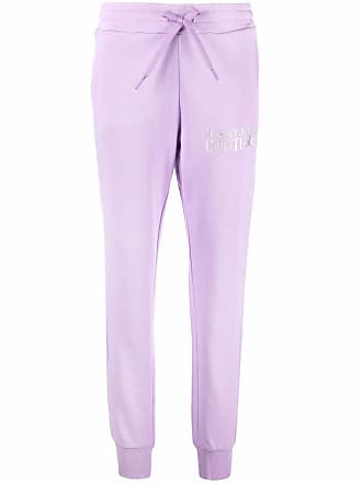 Versace Jeans Couture logo-print track pants - women - CottonCotton - S - Purple