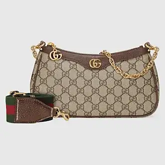 Gucci Ladies Beige And Brown Leather Striped Ebony Ophidia Gg Small Boston  Canvas Shoulder Bag in Natural