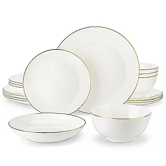 Assiette à Dessert en Porcelaine, Assiettes Plate - 20 x 17 cm pour 4  personnes, Service de Table Service Vaisselle - Bleu moderne : :  Cuisine et Maison