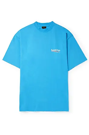 Balenciaga Political Campaign Regular T-shirt in Blue for Men