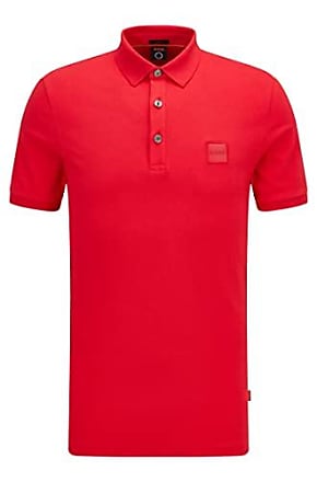 Polo Slim Fit en coton stretch à patch logo Coton BOSS by HUGO BOSS pour homme en coloris Rouge Homme T-shirts T-shirts BOSS by HUGO BOSS 